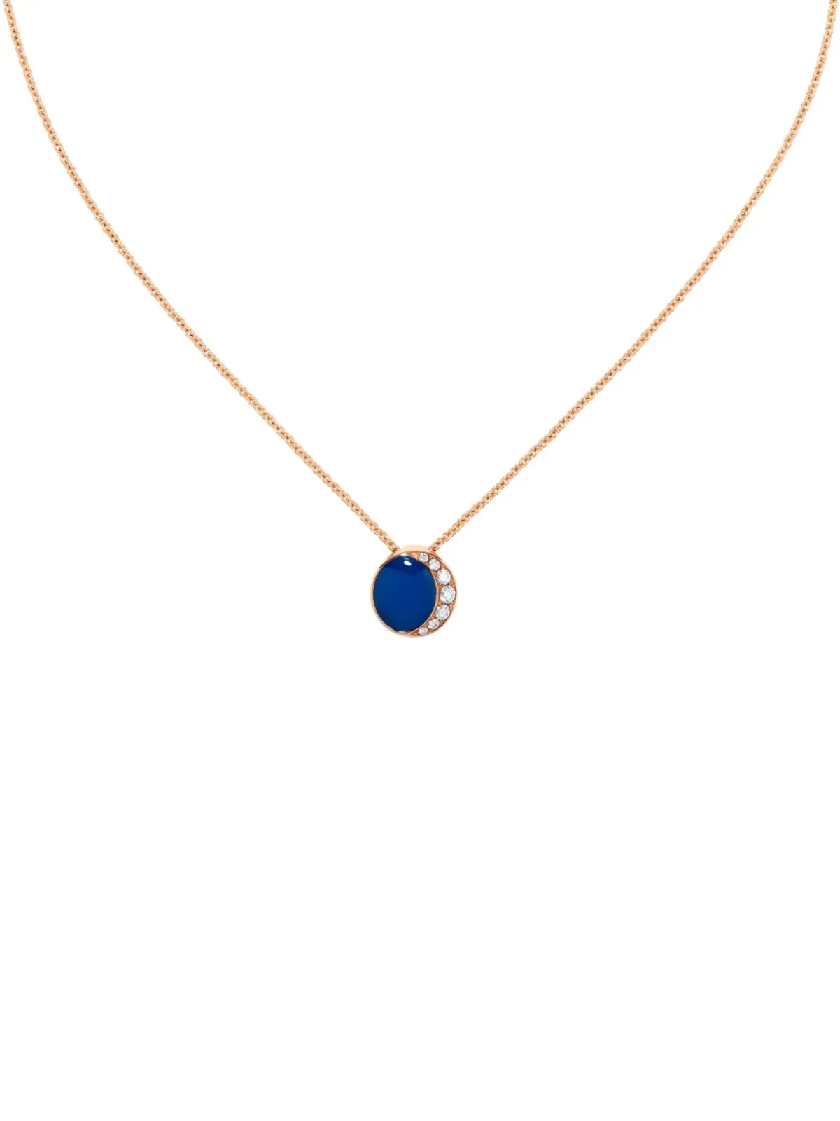 David Morris 18K ローズゴールド Fortuna ダイヤモンドとアゲート ネックレス - 画像3