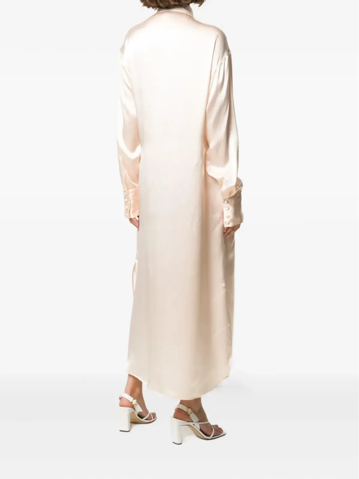 Jil Sander Pre-Owned アシンメトリック シルク シャツドレス - 画像2
