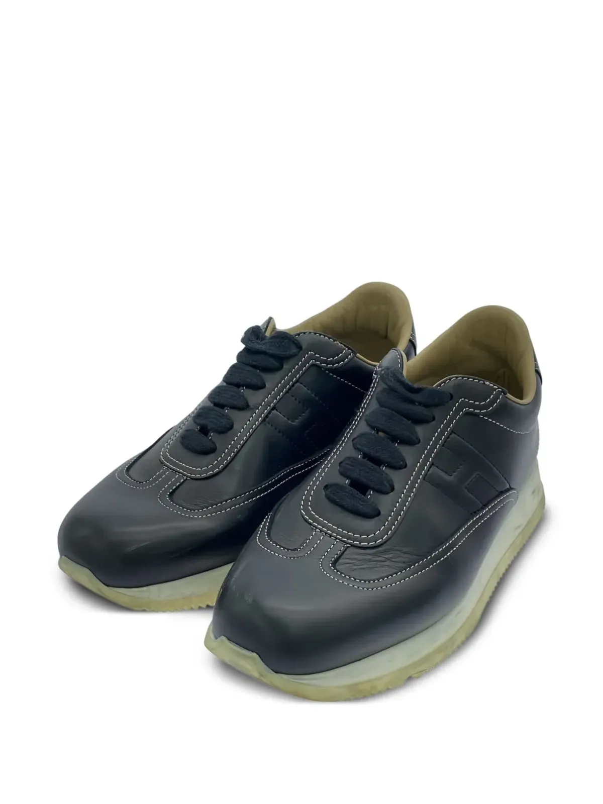 Hermès Pre-Owned レースアップレザー スニーカー - 画像2