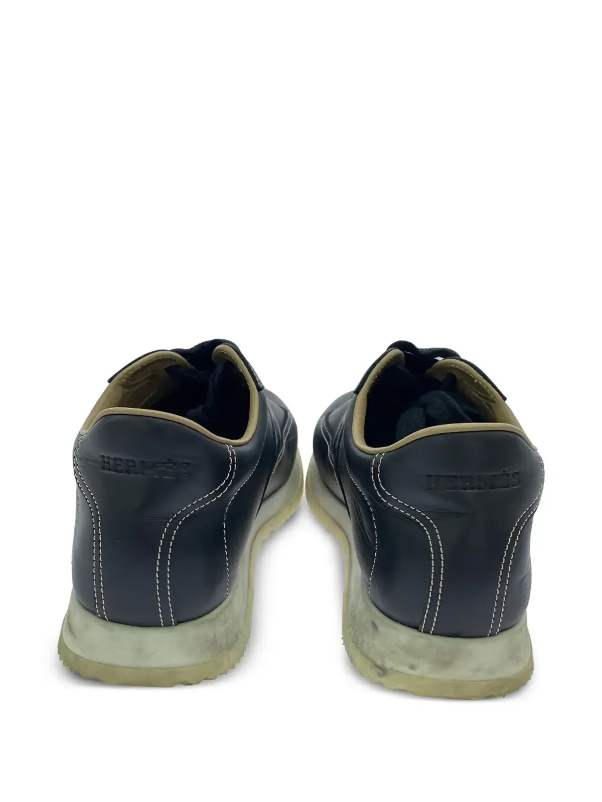 Hermès Pre-Owned レースアップレザー スニーカー - 画像3