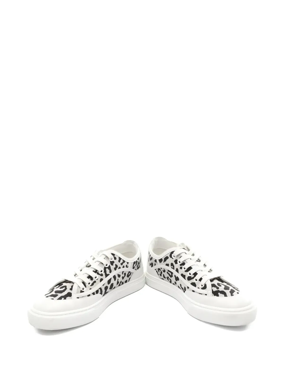 Hermès Pre-Owned レオパード柄キャンバススニーカー - White - 画像2