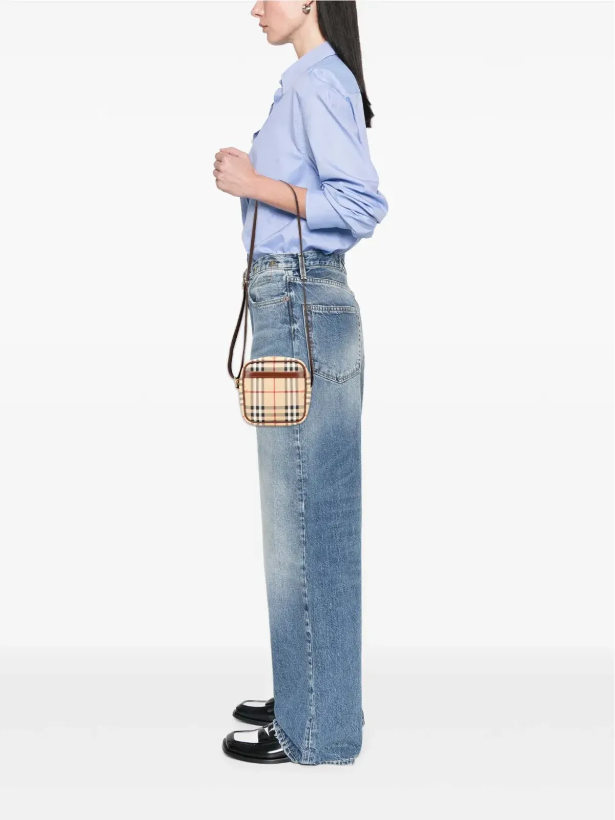 Burberry Pre-Owned Haymarket Check coated canvas クロスボディバッグ - 画像2