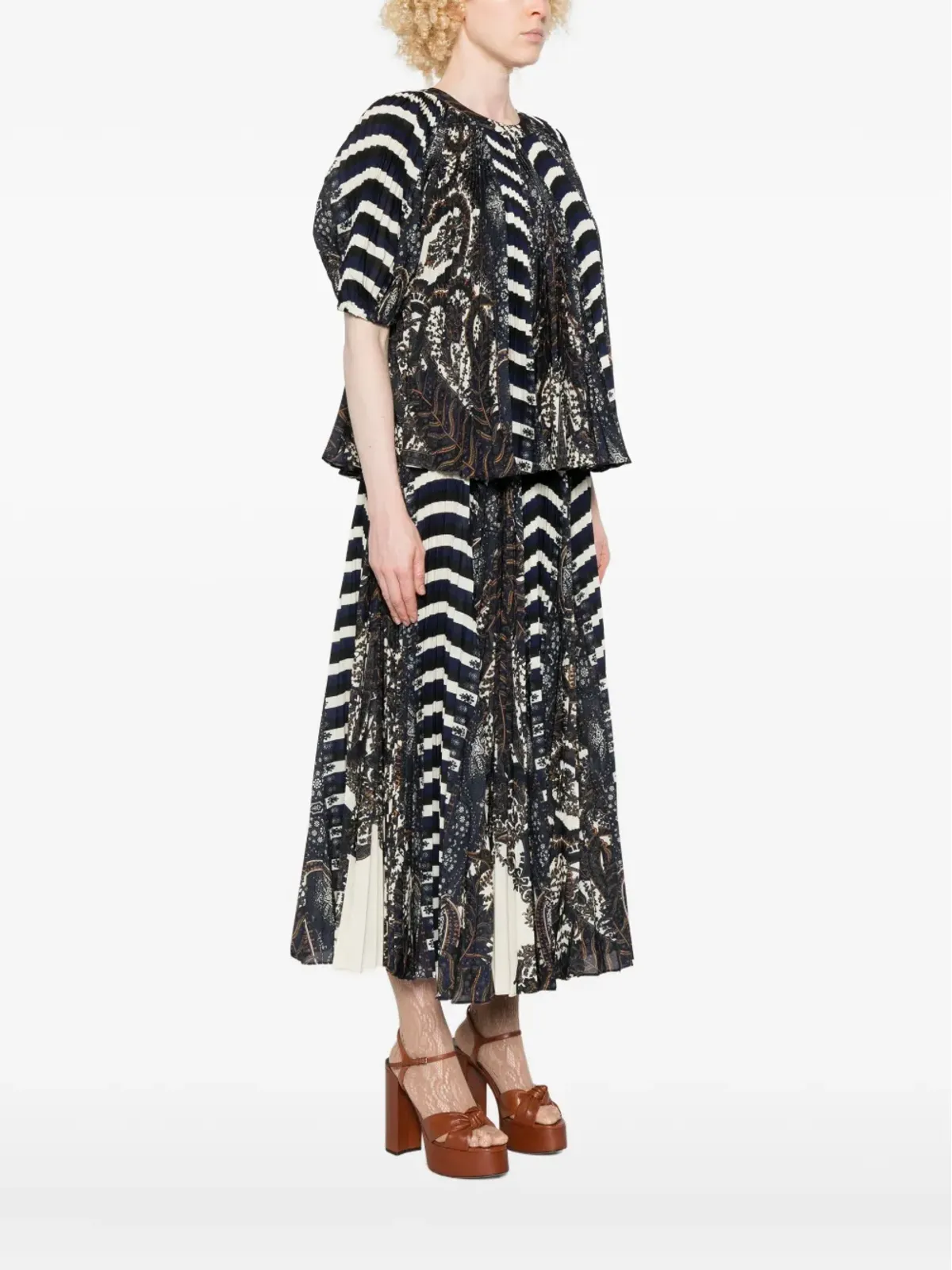 Ulla Johnson ペイズリープリーツトップ - Blue - 画像3