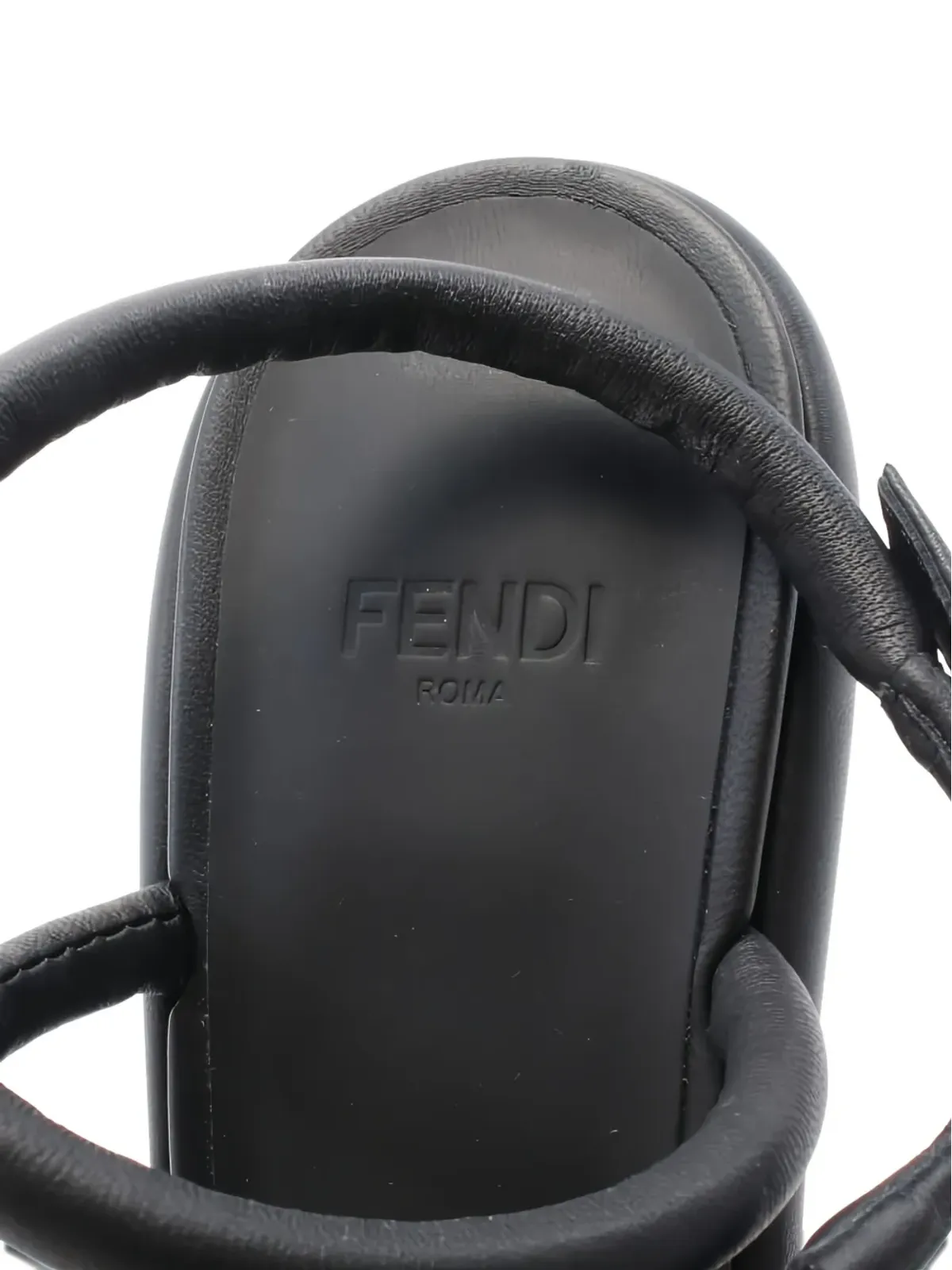 Fendi Pre-Owned レザー アンクルストラップ サンダル - 画像4