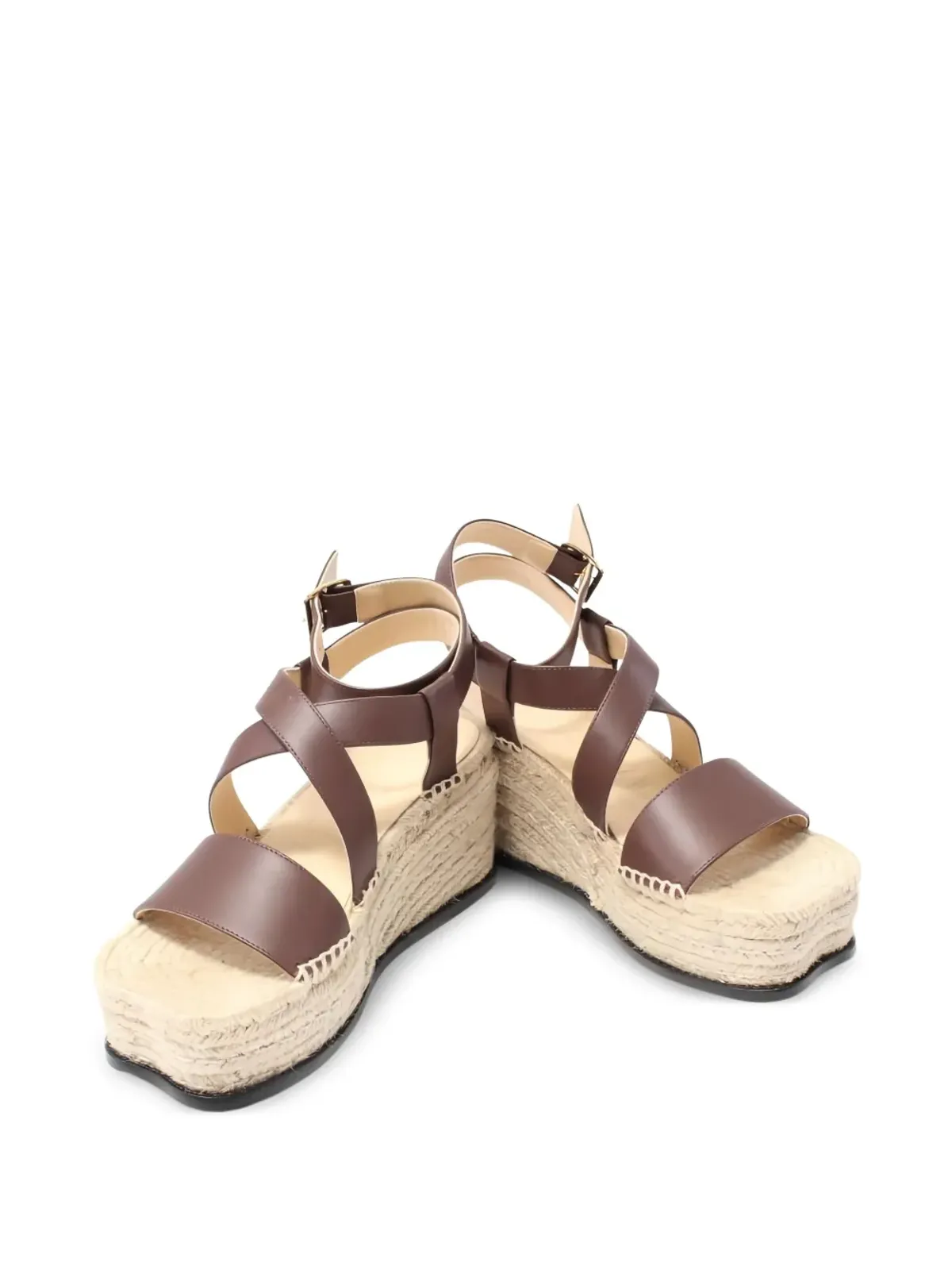 Loewe Pre-Owned ペタルレザー ウェッジ エスパドリーユ - 画像3