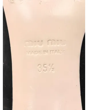 Miu Miu Pre-Owned ラインストーン付きスエードブーツ ブラック - サムネイル4
