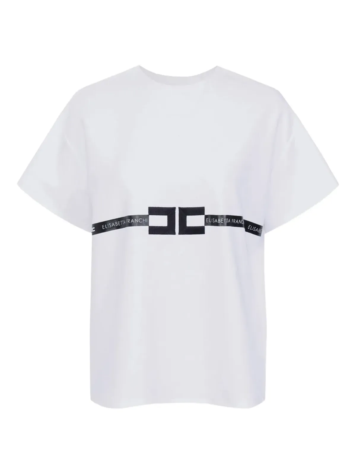 Elisabetta Franchi ロゴディテール半袖Tシャツ - 画像4