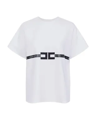 Elisabetta Franchi ロゴディテール半袖Tシャツ - サムネイル4