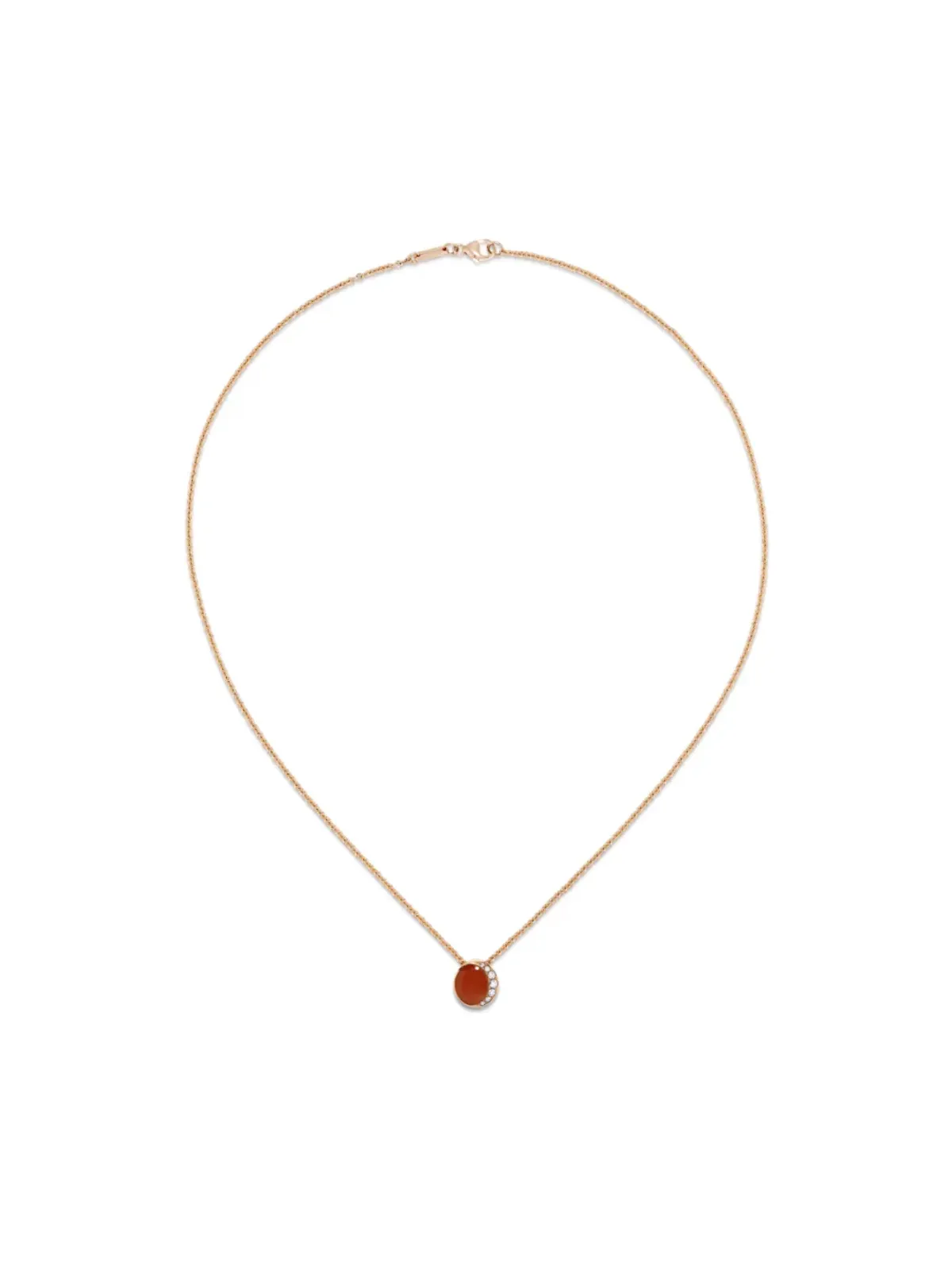 David Morris 18K ローズゴールド Fortuna カーネリアンとダイヤモンド ネックレス - 画像1