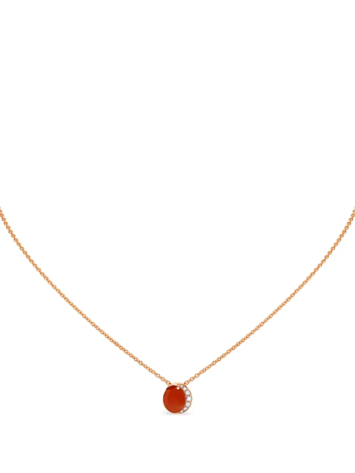 David Morris 18K ローズゴールド Fortuna カーネリアンとダイヤモンド ネックレス - 画像2