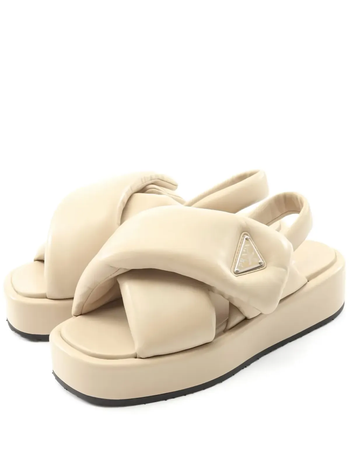 Prada Pre-Owned padded platform sandals - Neutrals - 画像1