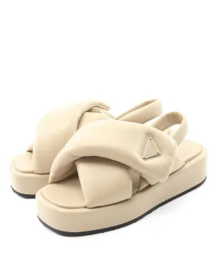 Prada Pre-Owned padded platform sandals - Neutrals - サムネイル1