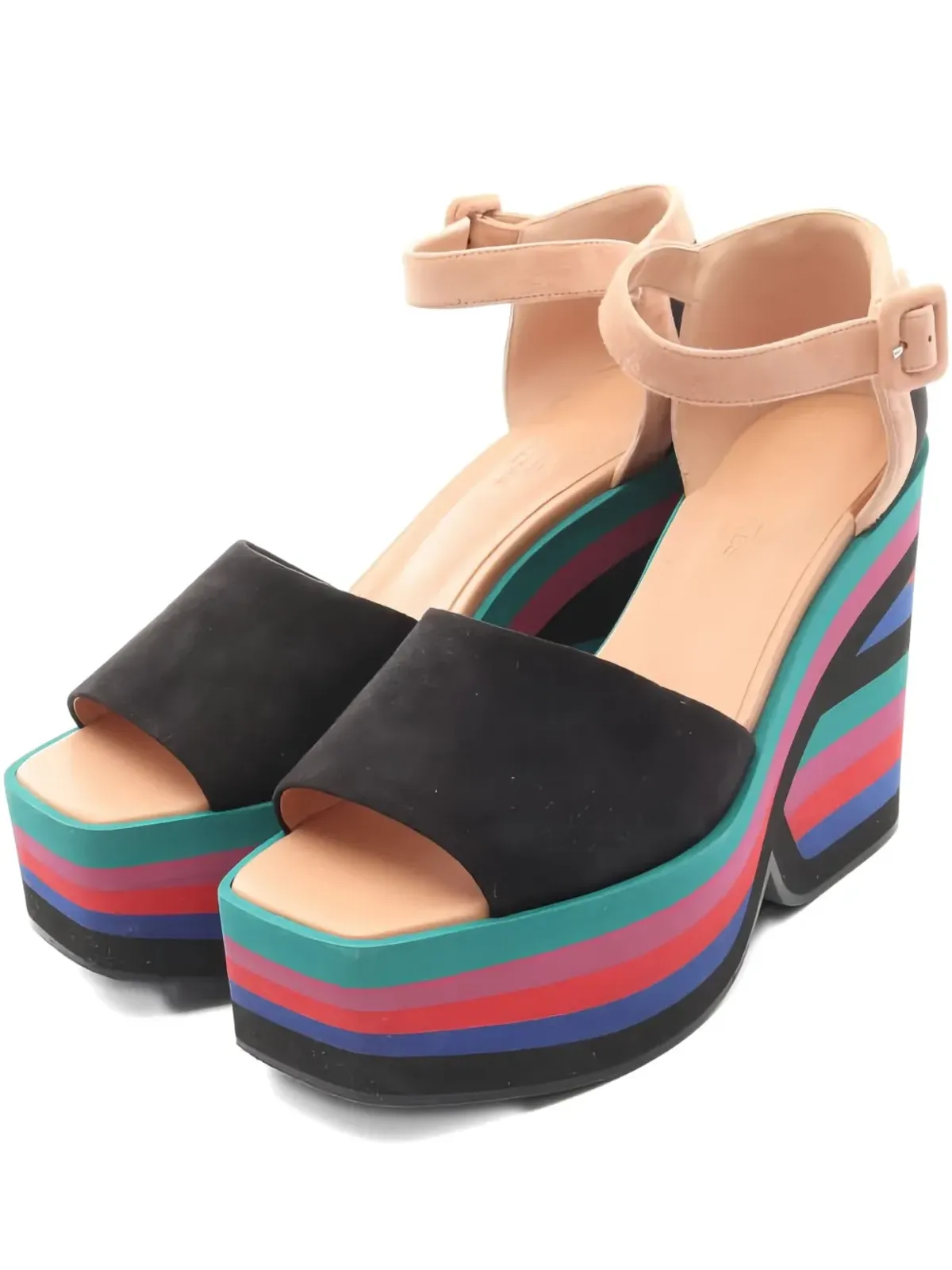 Hermès Pre-Owned ブラック アンクルストラップ付きサンダル - 画像1