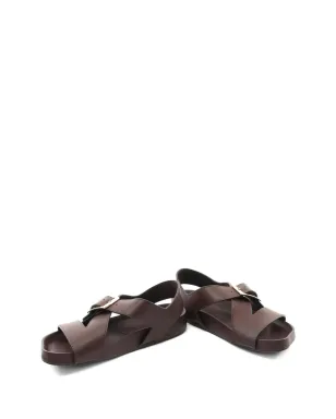Loewe Pre-Owned Ease バックル付きレザーサンダル - ブラウン - サムネイル2