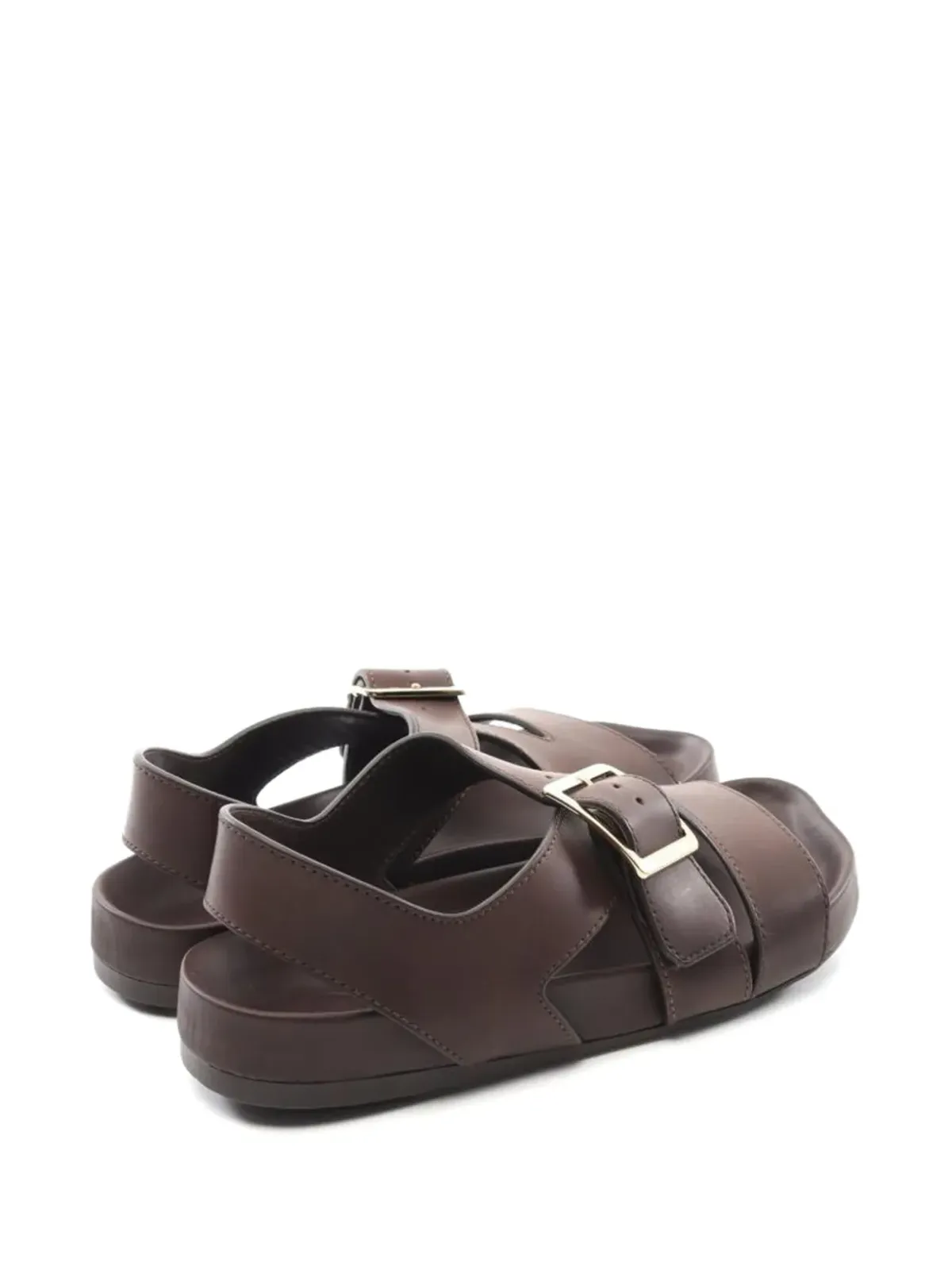 Loewe Pre-Owned Ease バックル付きレザーサンダル - ブラウン - 画像3
