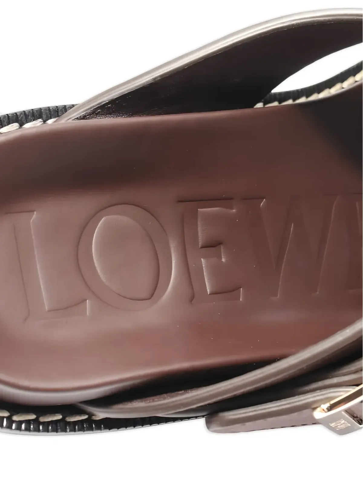 Loewe Vintage 85mmバックル・プラットフォームサンダル（ブラウン） - 画像4