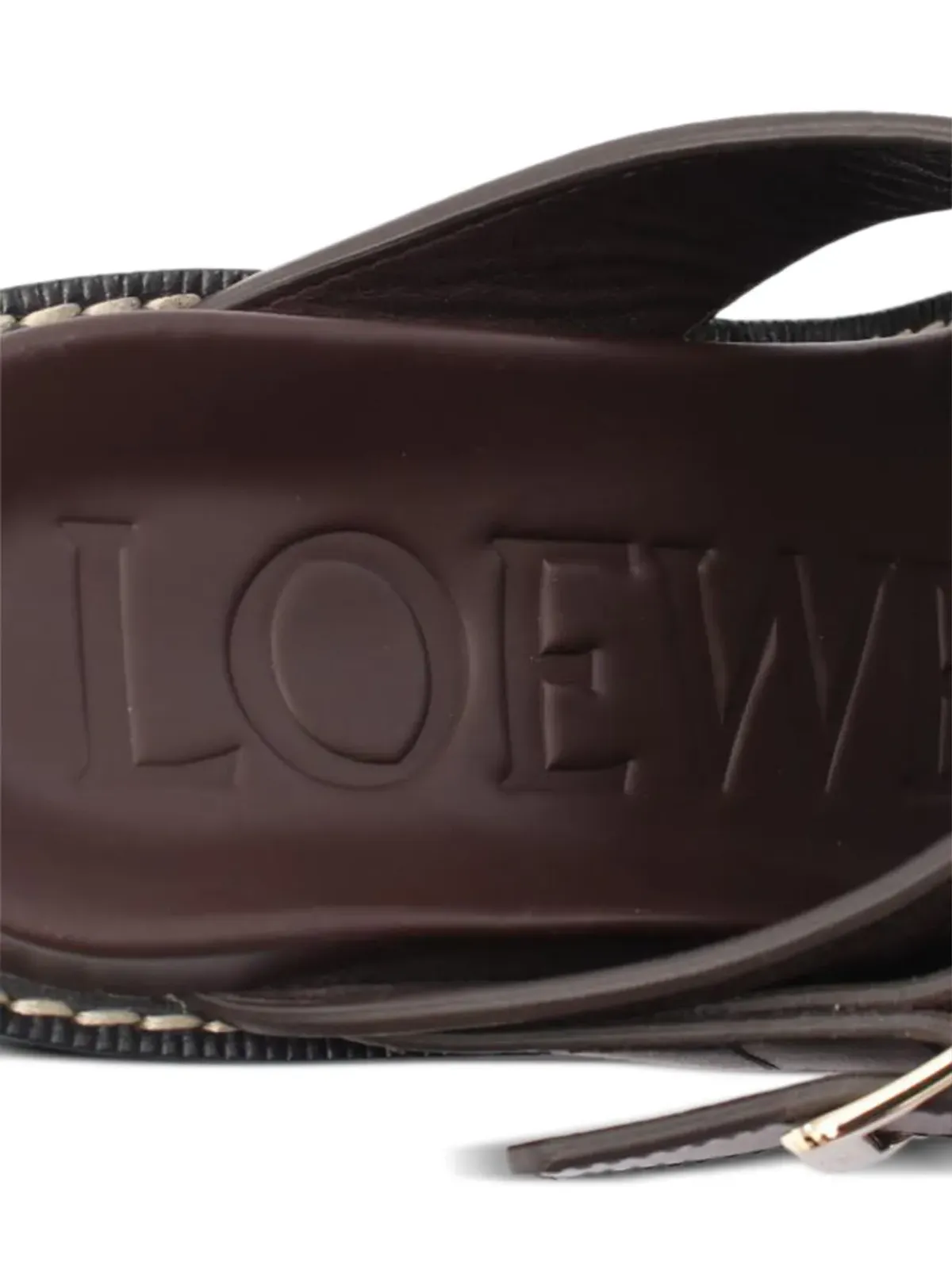 Loewe Pre-Owned Ease レザーサンダル ブラウン - 画像5