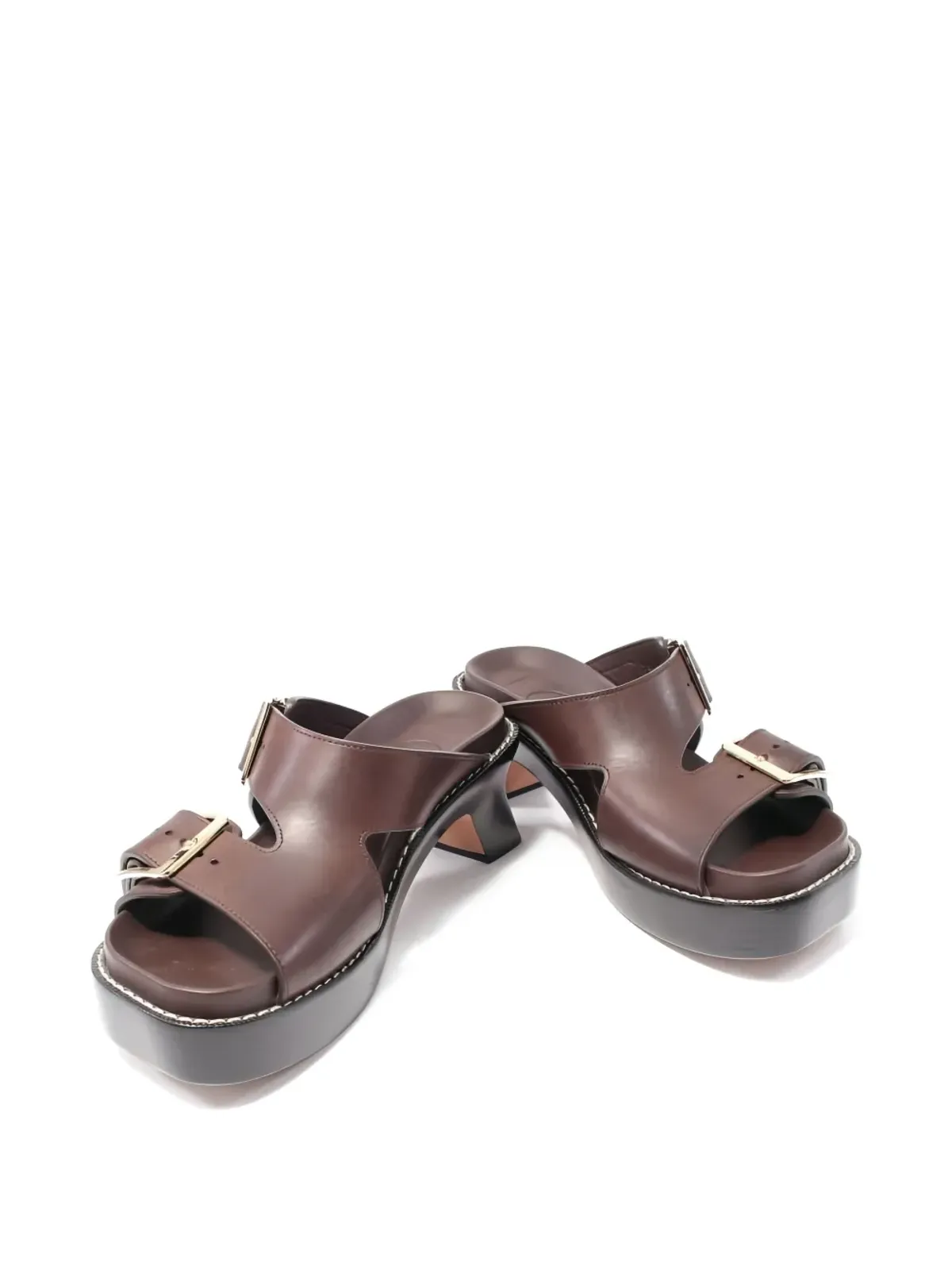 Loewe Pre-Owned Ease レザーサンダル ブラウン - 画像2