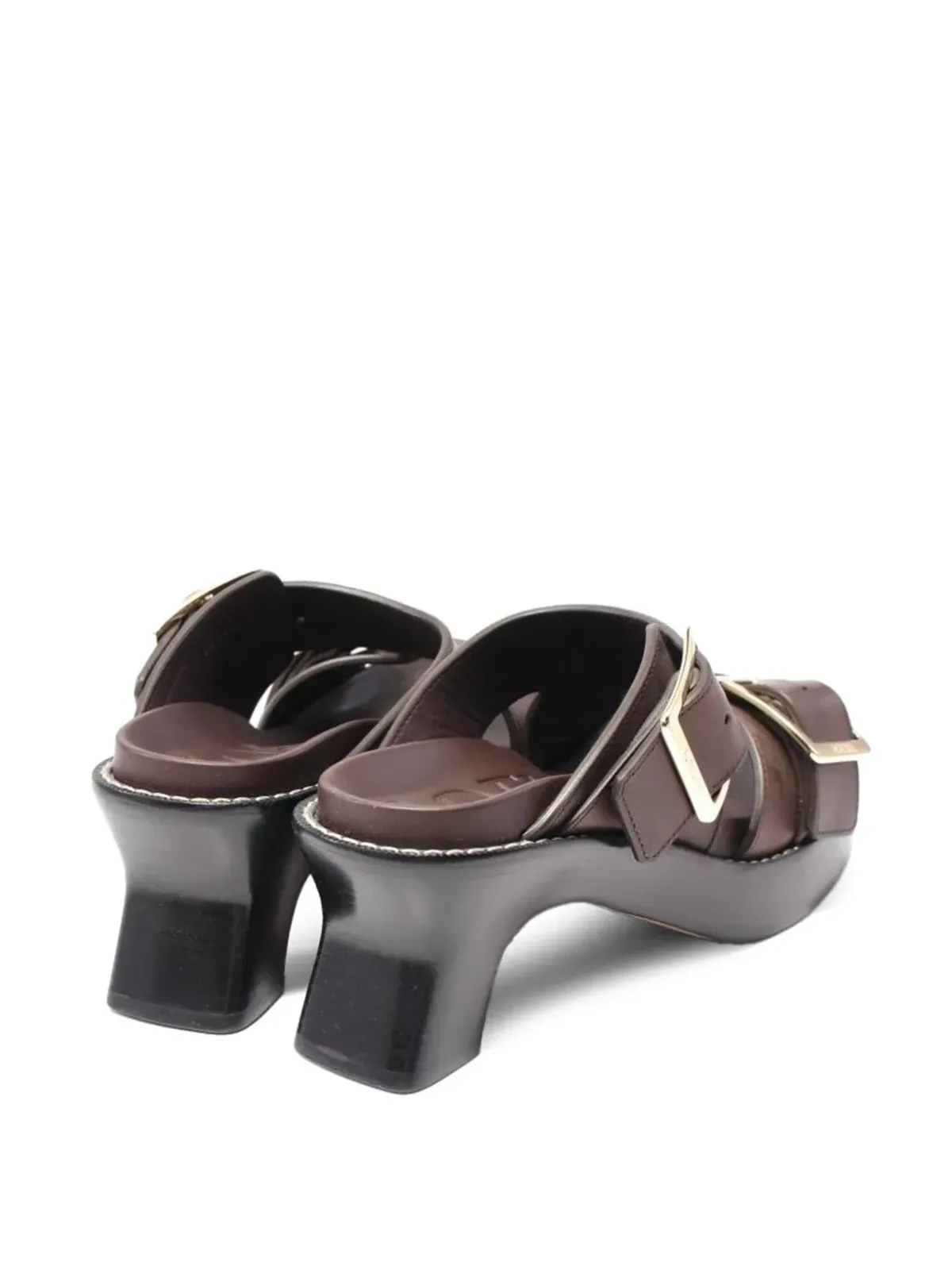 Loewe Pre-Owned Ease レザーサンダル ブラウン - 画像3