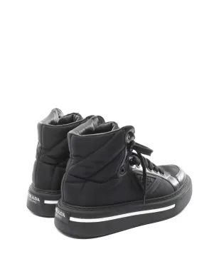 Prada Pre-Owned リ-Nylon キルテッド ハイカット レザースニーカー - ブラック - サムネイル2