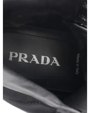 Prada Pre-Owned リ-Nylon キルテッド ハイカット レザースニーカー - ブラック - サムネイル4