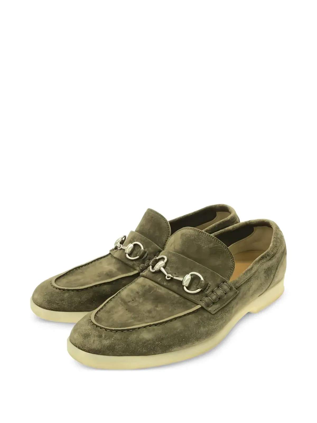 Gucci Pre-Owned ホースビットディテール・スエードローファー - 画像2