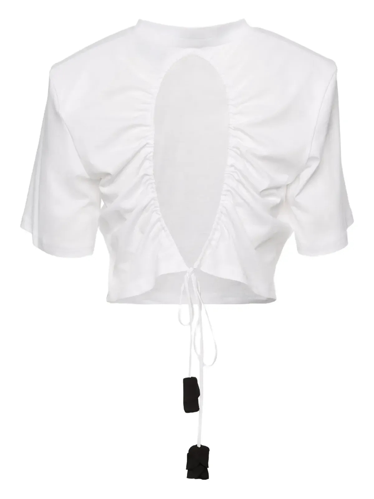 Ana Radu padded-shoulder open-back top - 画像2