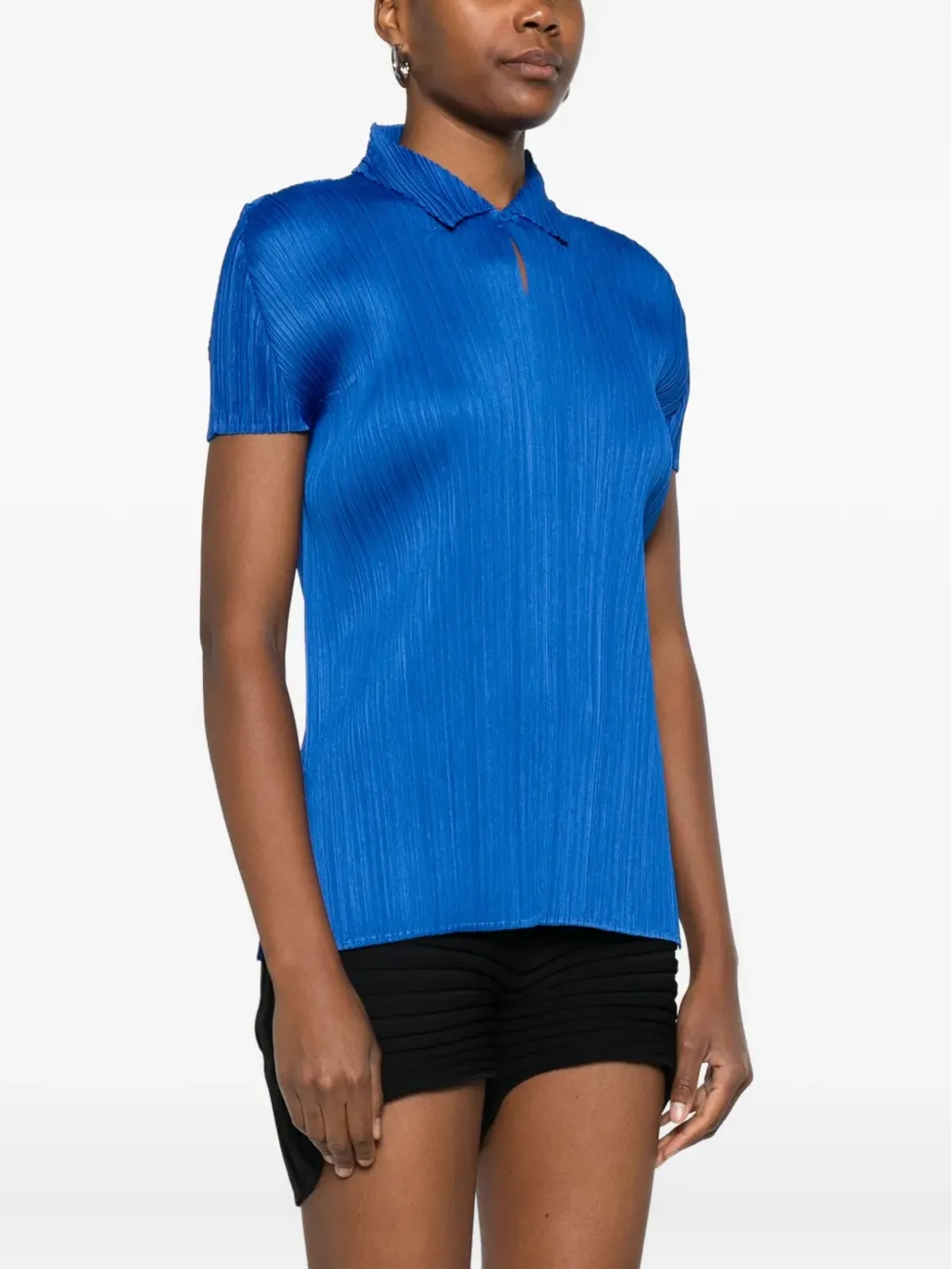 Pleats Please Issey Miyake プリーツ入りボタン付きトップ - 画像3