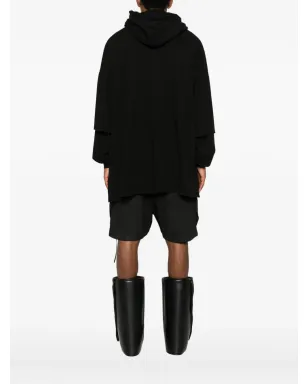 Rick Owens DRKSHDW Tommy layered drawstring hoodie - Black - サムネイル4