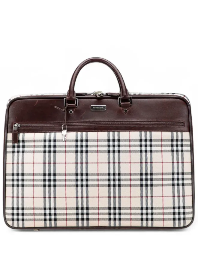 Burberry Pre-Owned Burberry Pre-Owned ハウスチェック キャンバス トラベルバッグ（ブラウン）の商品画像