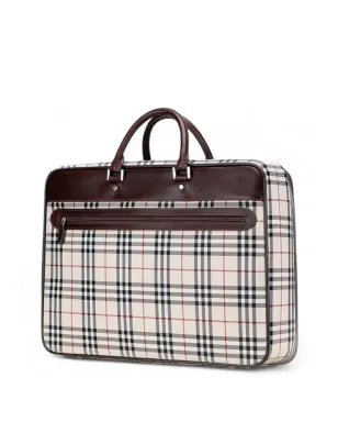 Burberry Pre-Owned ハウスチェック キャンバス トラベルバッグ（ブラウン） - サムネイル3