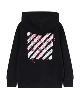 Off-White Kids Diagonal Spla graphic hoodie - Black - サムネイル2