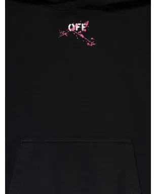 Off-White Kids Diagonal Spla graphic hoodie - Black - サムネイル3