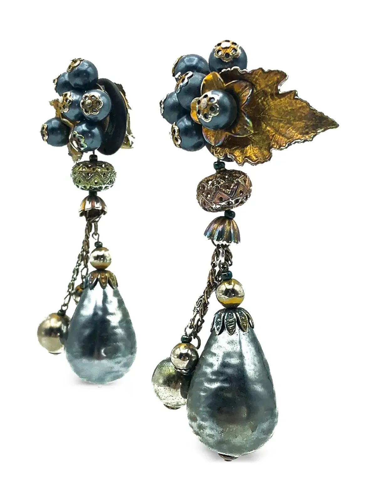 Jennifer Gibson Jewellery 1970s 花柄モチーフ イヤリング - ゴールド - 画像3