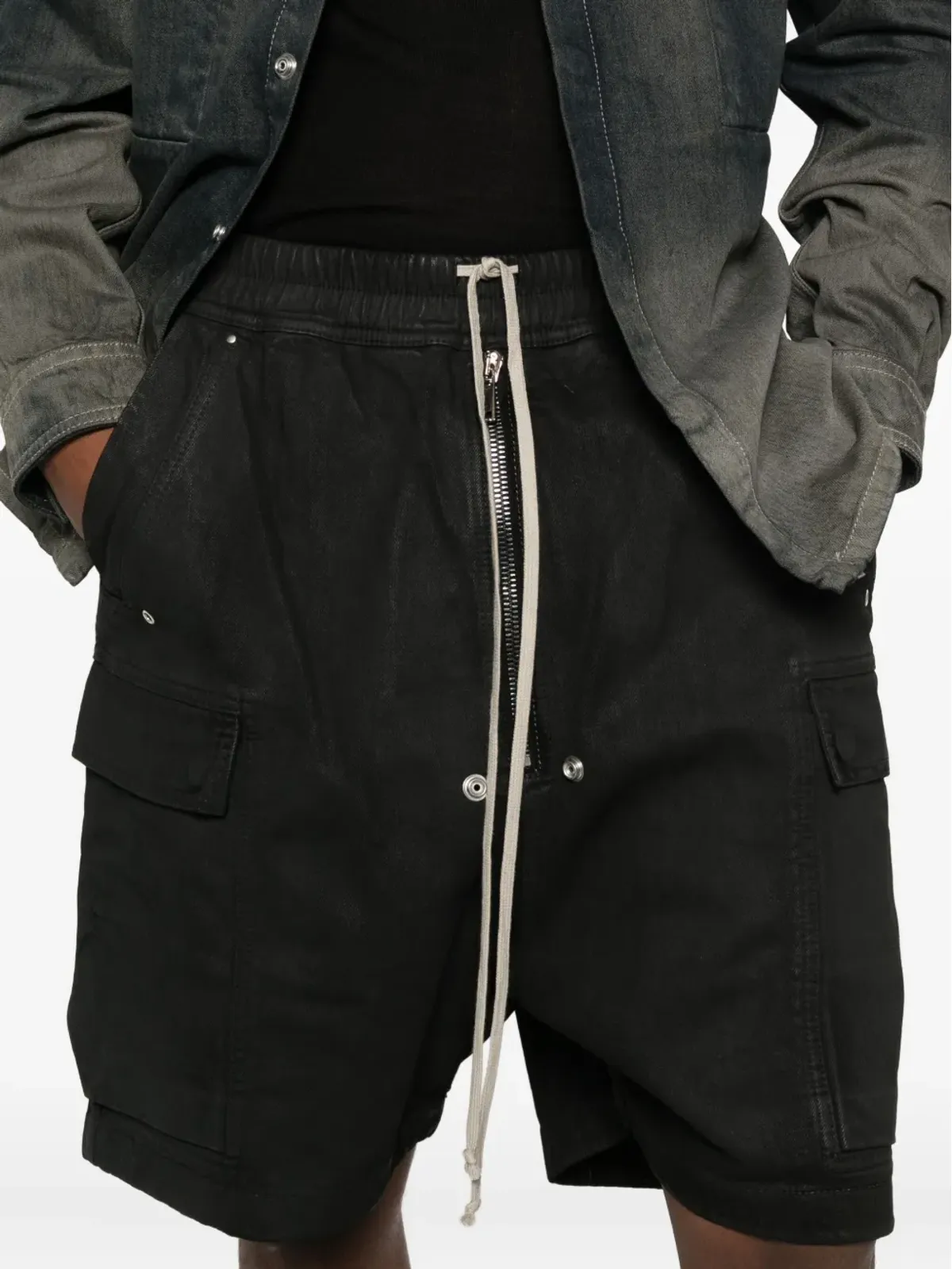 Rick Owens DRKSHDW カーゴポケット付きドローコードショートパンツ - 画像5