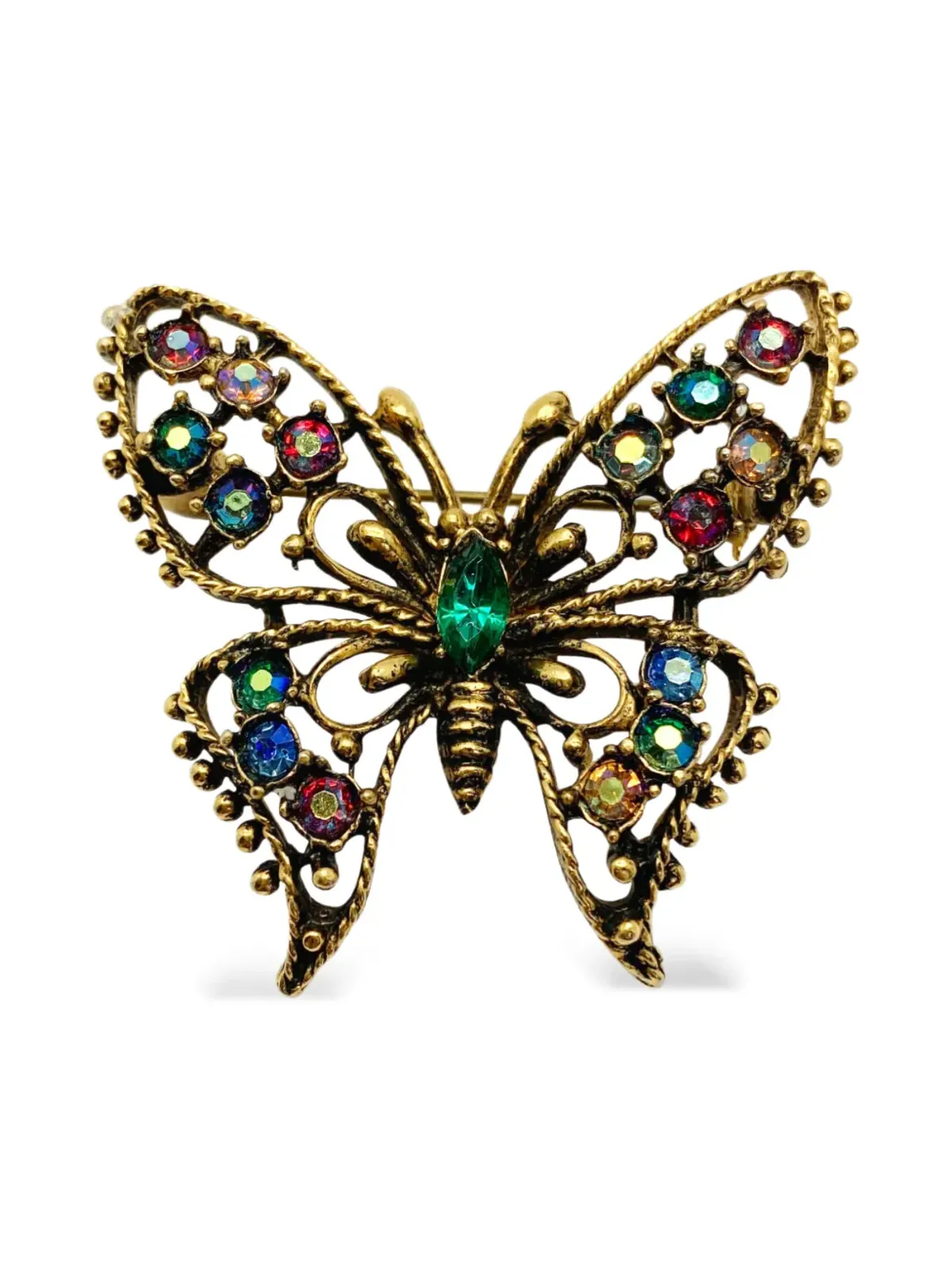 Jennifer Gibson Jewellery 1960年代 クリスタル蝶のブローチ - 画像2