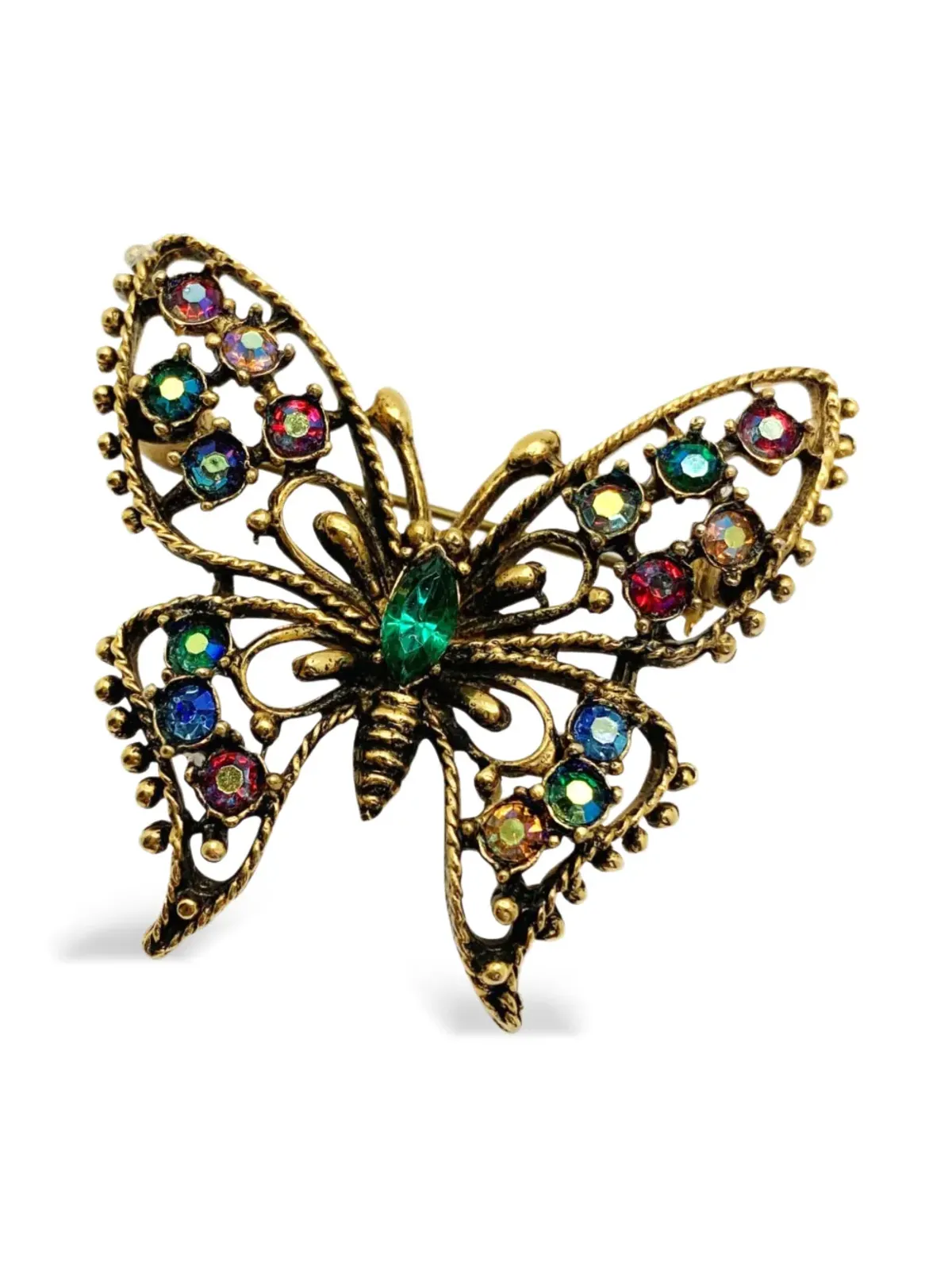 Jennifer Gibson Jewellery 1960年代 クリスタル蝶のブローチ - 画像3