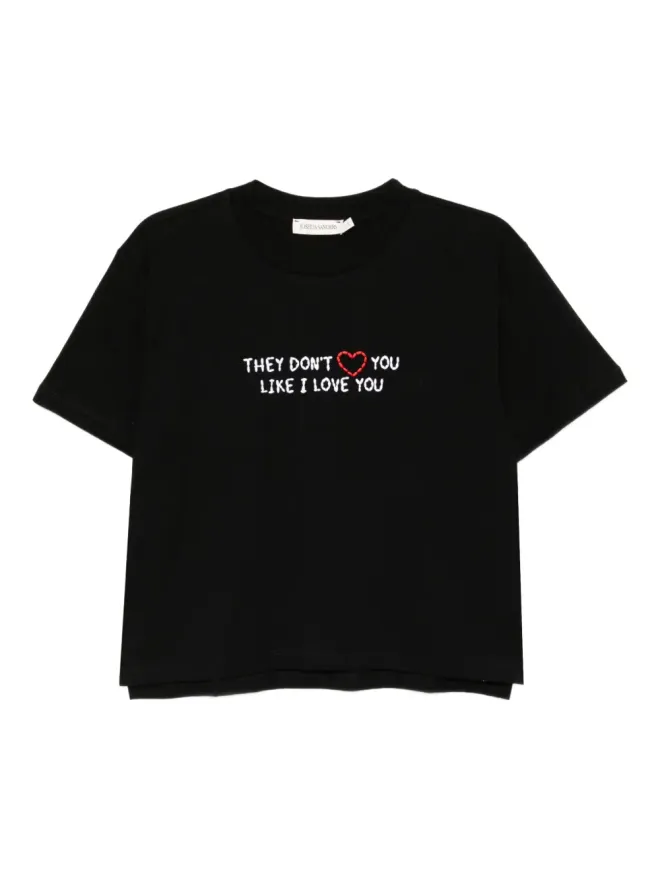 Joshua Sanders Joshua Sanders スローガン刺繍Tシャツの商品画像