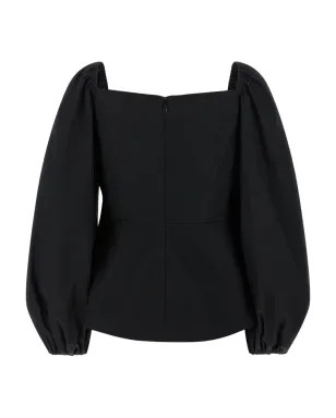 Carolina Herrera パフスリーブ・リップル・トップ - サムネイル2