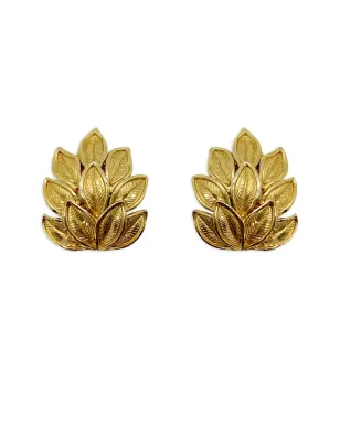 Jennifer Gibson Jewellery 1960s Trifari leaf-motif earrings - Gold - サムネイル1