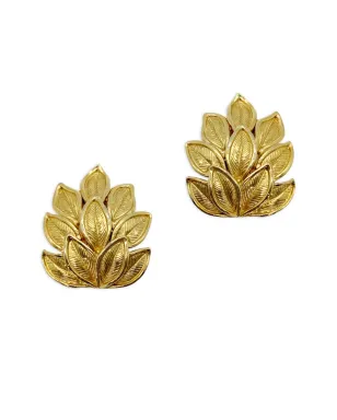 Jennifer Gibson Jewellery 1960s Trifari leaf-motif earrings - Gold - サムネイル2