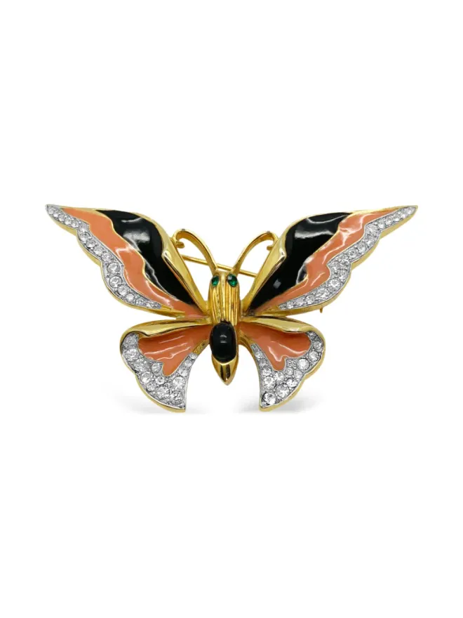 Jennifer Gibson Jewellery Jennifer Gibson Jewellery 1960年代 バタフライ エナメル ブローチ - ゴールドの商品画像