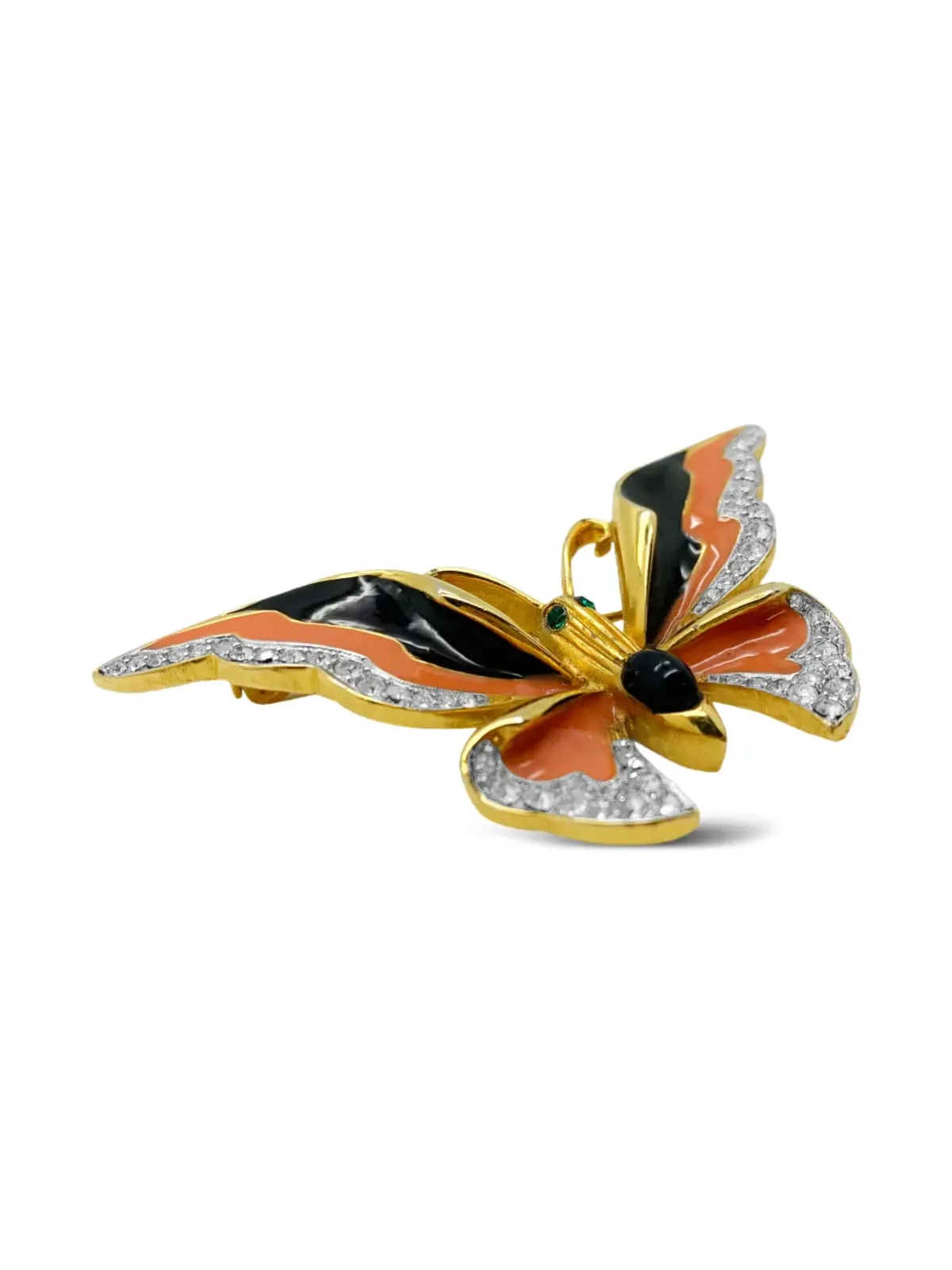Jennifer Gibson Jewellery 1960年代 バタフライ エナメル ブローチ - ゴールド - 画像3
