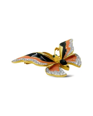 Jennifer Gibson Jewellery 1960年代 バタフライ エナメル ブローチ - ゴールド - サムネイル3