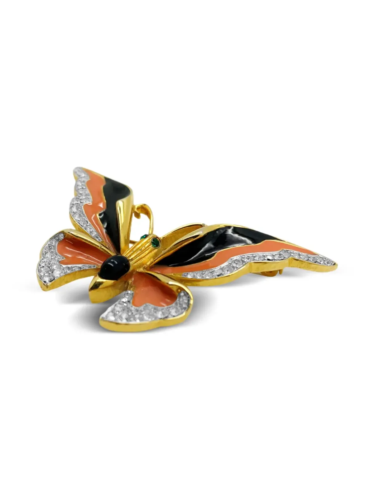 Jennifer Gibson Jewellery 1960年代 バタフライ エナメル ブローチ - ゴールド - 画像4