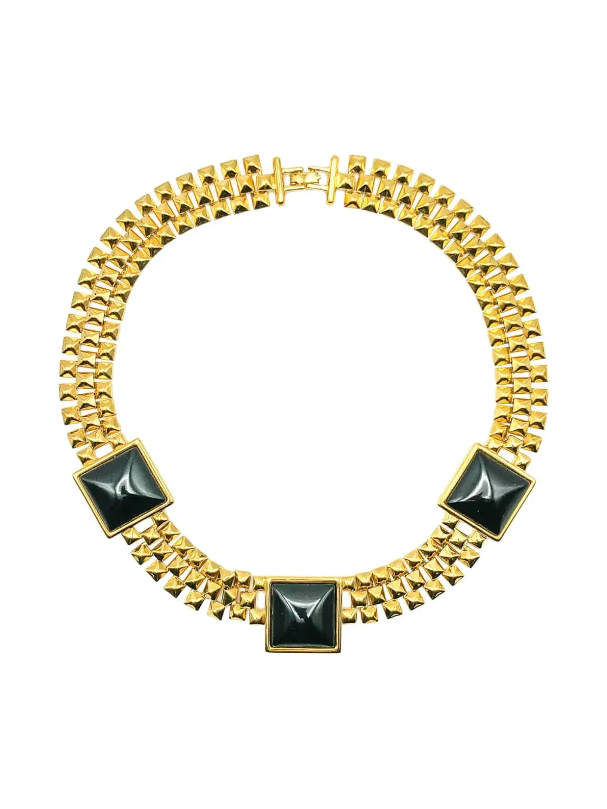 Jennifer Gibson Jewellery 1980年代 シュガーローフ スクエア・ステートメントカラー 金色 - 画像1