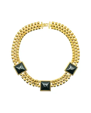 Jennifer Gibson Jewellery 1980年代 シュガーローフ スクエア・ステートメントカラー 金色 - サムネイル1
