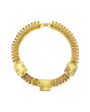 Jennifer Gibson Jewellery 1980年代 シュガーローフ スクエア・ステートメントカラー 金色 - サムネイル2