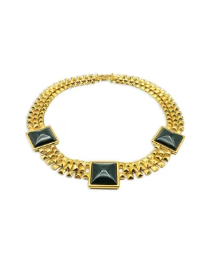 Jennifer Gibson Jewellery 1980年代 シュガーローフ スクエア・ステートメントカラー 金色 - サムネイル3