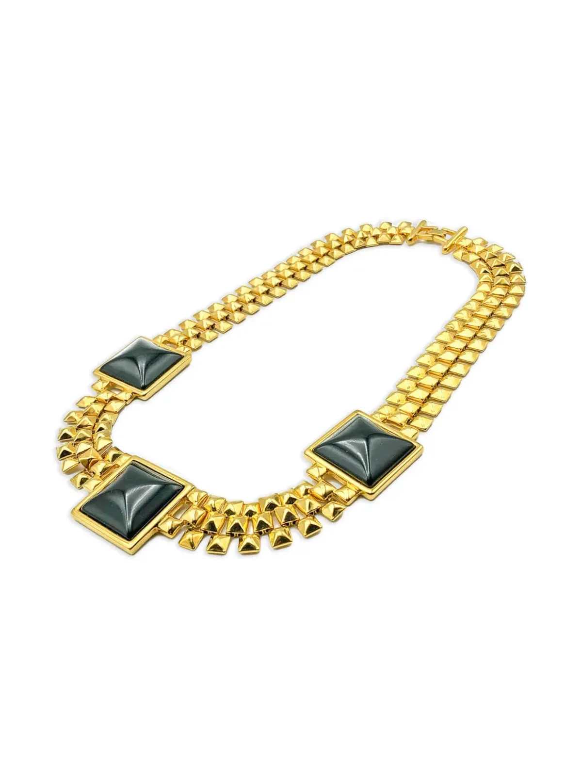 Jennifer Gibson Jewellery 1980年代 シュガーローフ スクエア・ステートメントカラー 金色 - 画像4